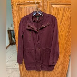 Forever 21 Women's Burgundy Utility Jacket